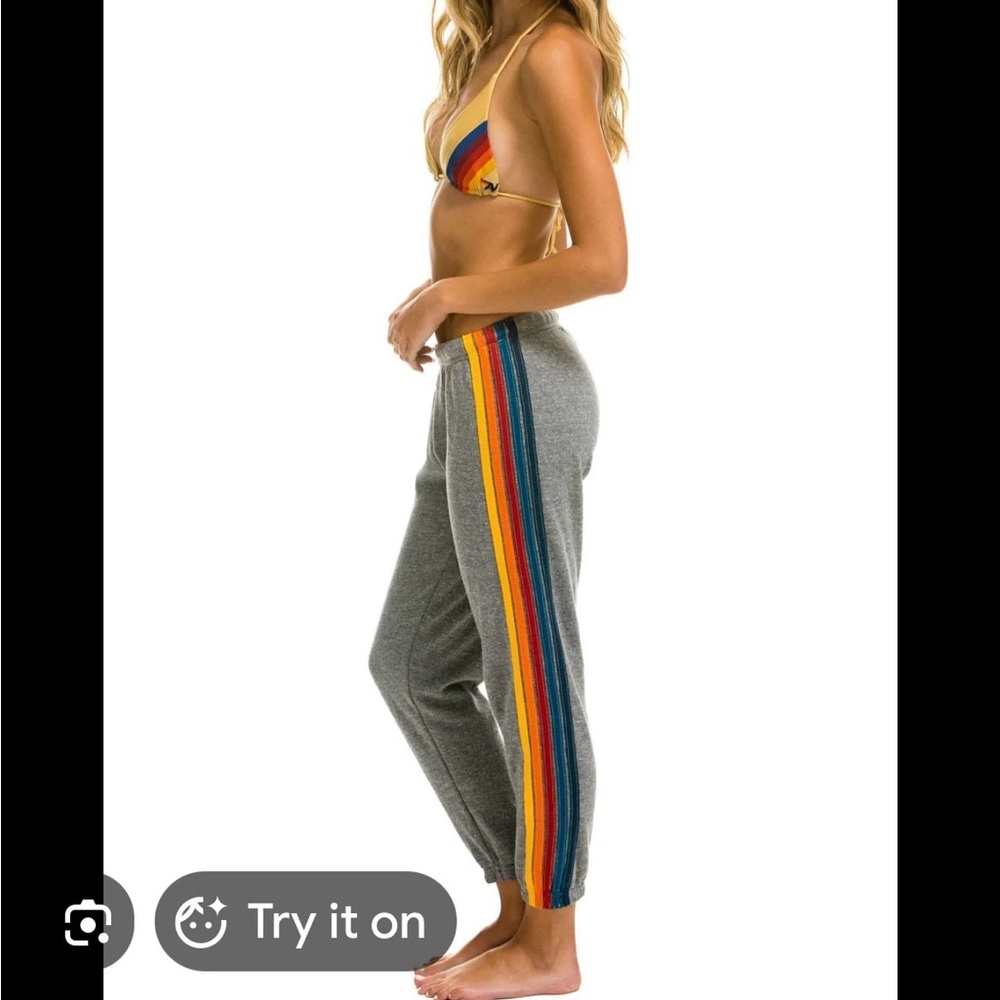 Aviator Nation gray stripe pants